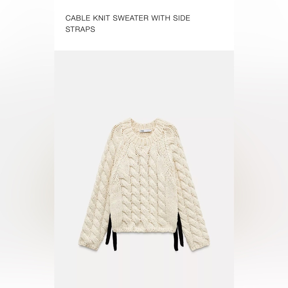 Zara Cream Cable Knit Sweater